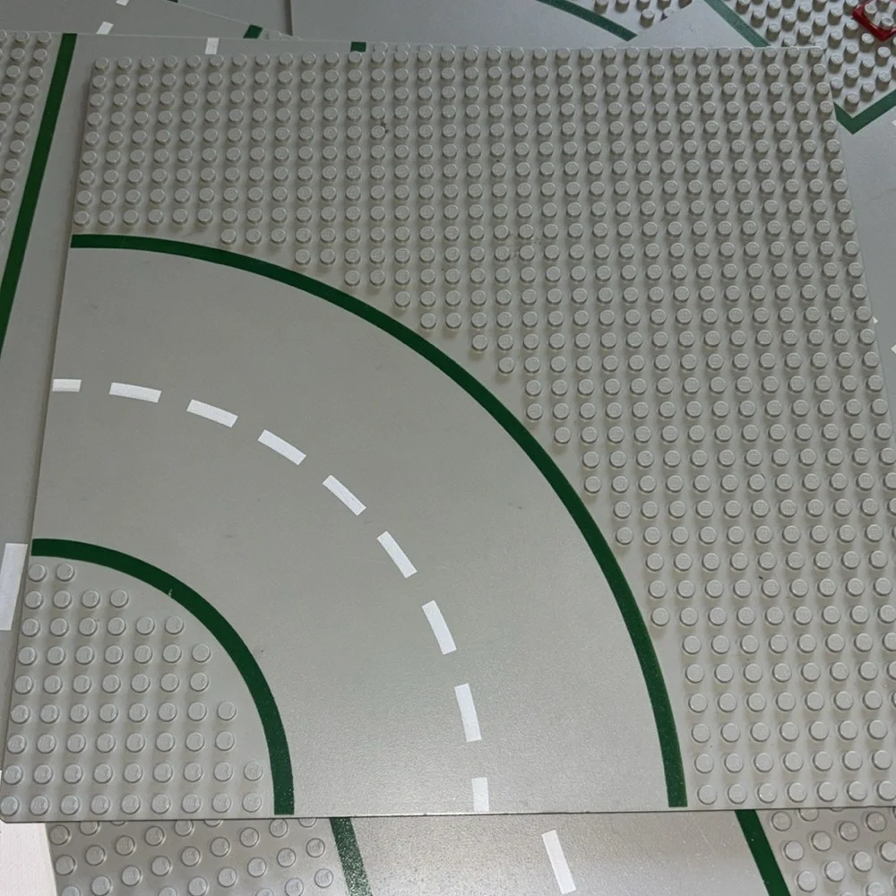 LEGO City  Road Base Plates LEGO City Street Gray Curve Crosswalk Straight 1978